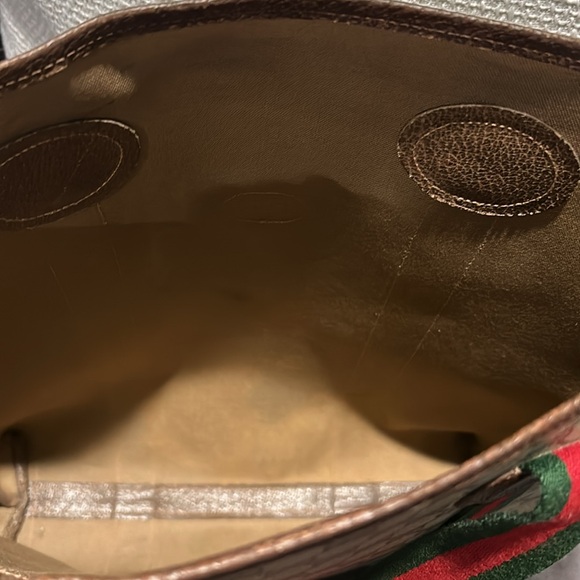 Gucci Supreme Tote Web Canvas & Leather Accents & Striped Guitar Double Handles - Picture 9 of 16